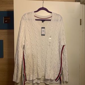 White V Neck Sweater